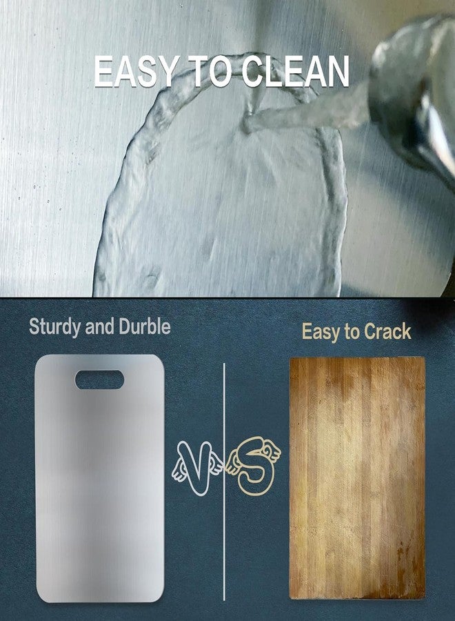 Vasukie 304 Stainless Steel Chopping Board for Kitchen | Non Slip| Rust Proof | Easy to use| Round Edge| Heavy Duty Chopping Board Vegetable, Meats Vegetable Chopper Board Safe Durable (32CM*21CM) - Image 5